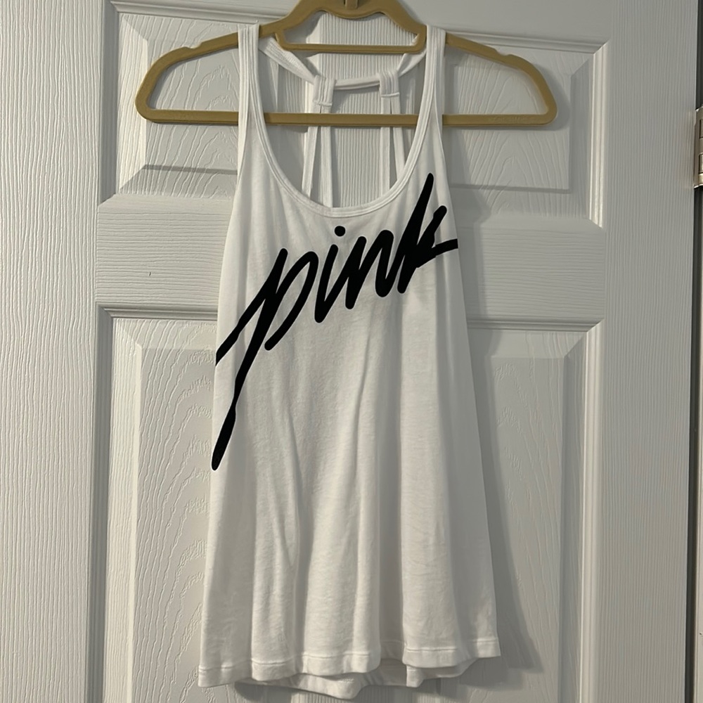 White “VS Pink” tank top size XS